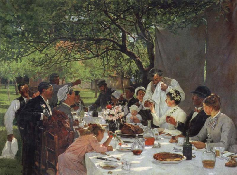 Albert Auguste Fourie The wedding meal in Yport France oil painting art
